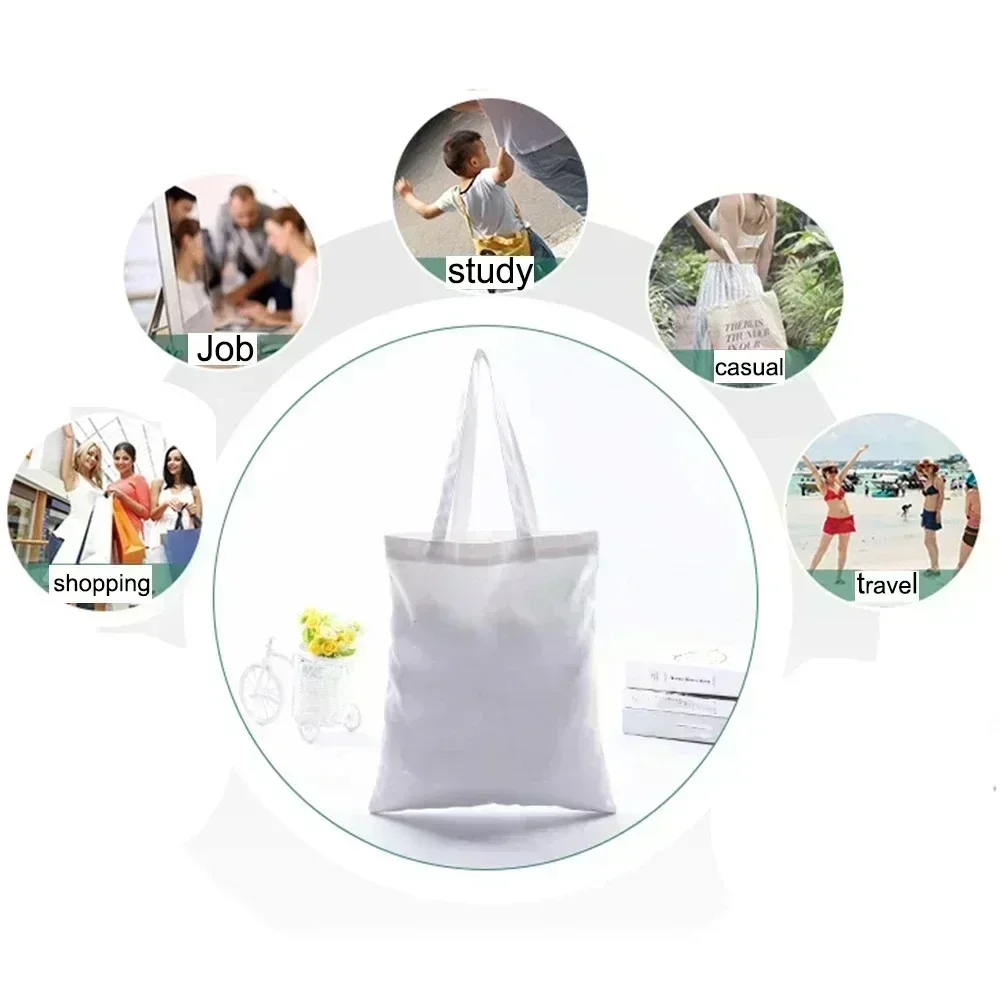 Black Floral Alphabet Canvas Tote Bag Vintage Aesthetic Shoulder Bag for Women Students Large Capacity Book Handbag Eco-friendly