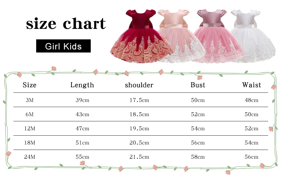 0.2years Baby Flower Girls Dress Tulle 1st Birthday Party Baptism White Dresses Girls Princess Wedding Bridemaid Prom Costume