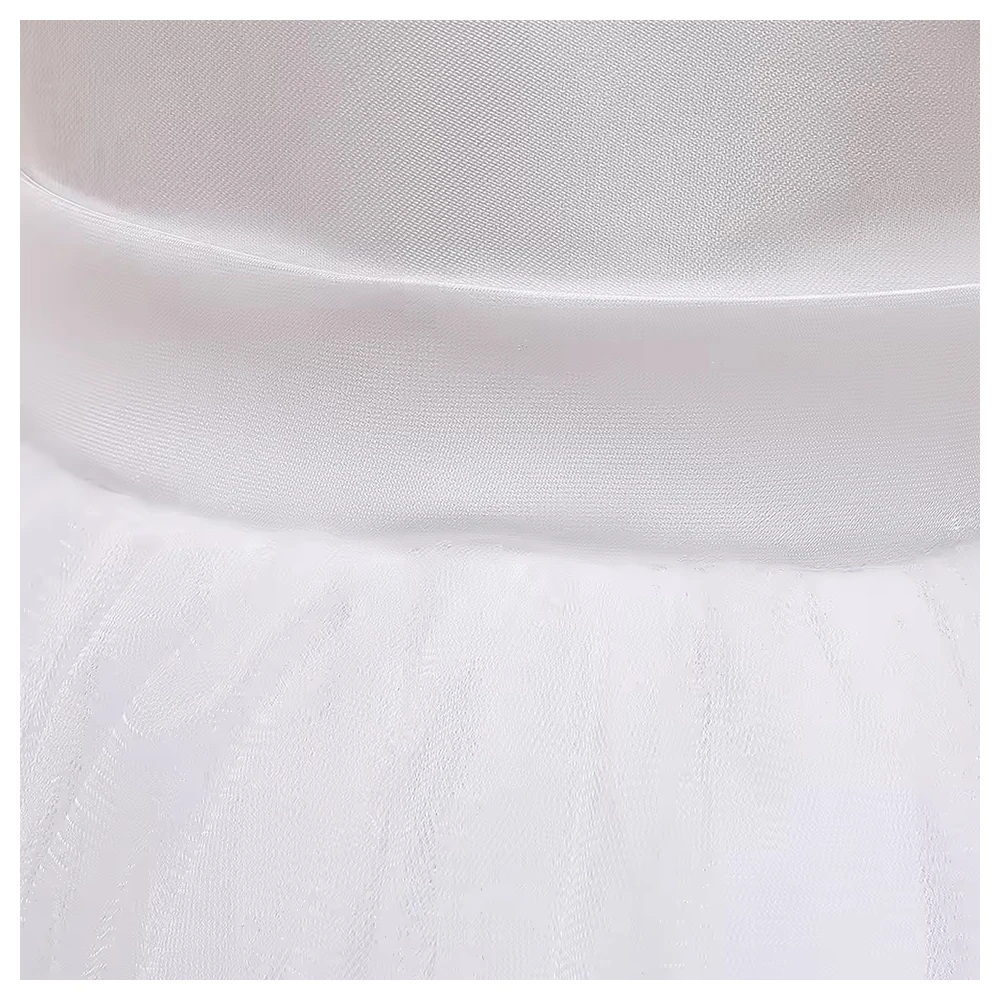 0.2years Baby Flower Girls Dress Tulle 1st Birthday Party Baptism White Dresses Girls Princess Wedding Bridemaid Prom Costume
