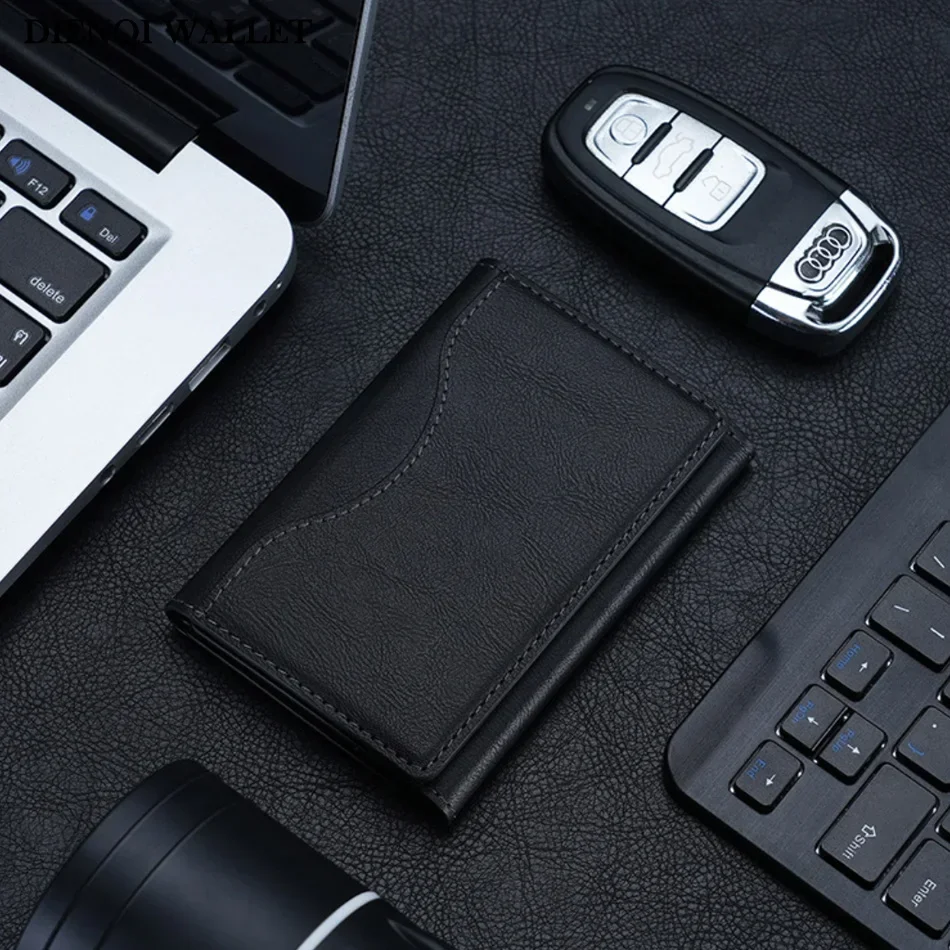 Men Magsafe Card Holder Unisex PU Leather Magnetic Cardholder Card Bag Wallet for Apple for Phone 16 15 14 13 12 Pro Max Mini