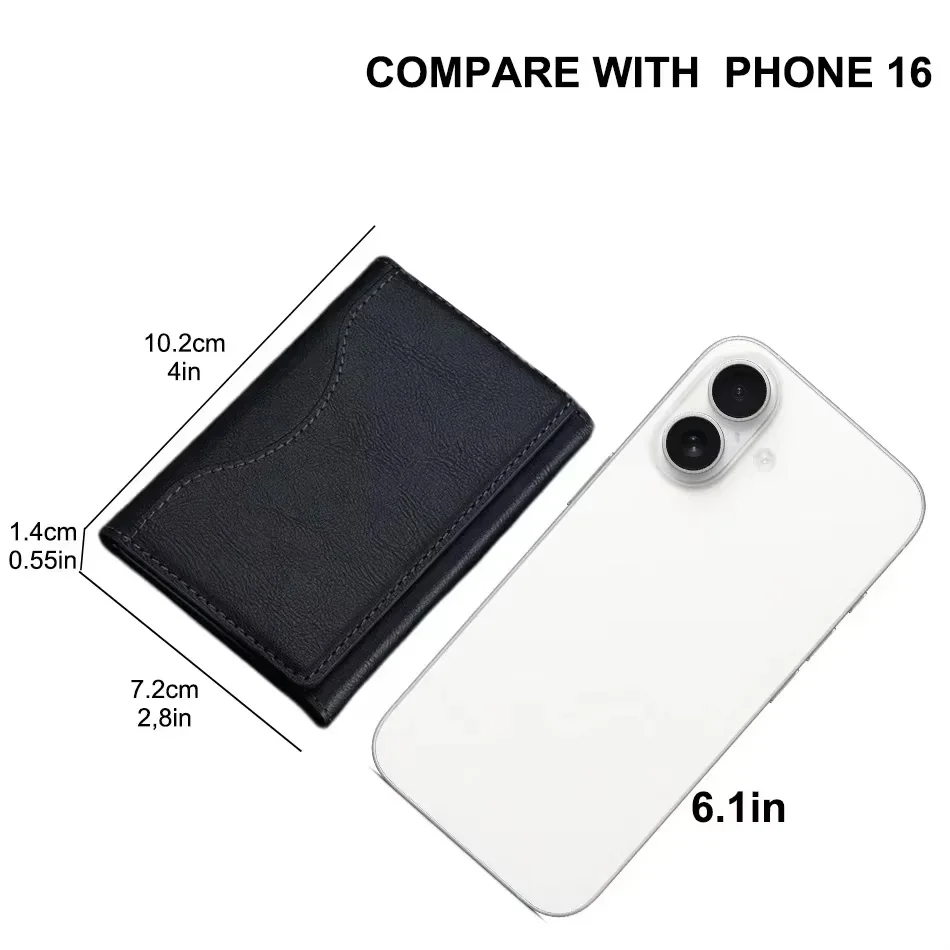Men Magsafe Card Holder Unisex PU Leather Magnetic Cardholder Card Bag Wallet for Apple for Phone 16 15 14 13 12 Pro Max Mini