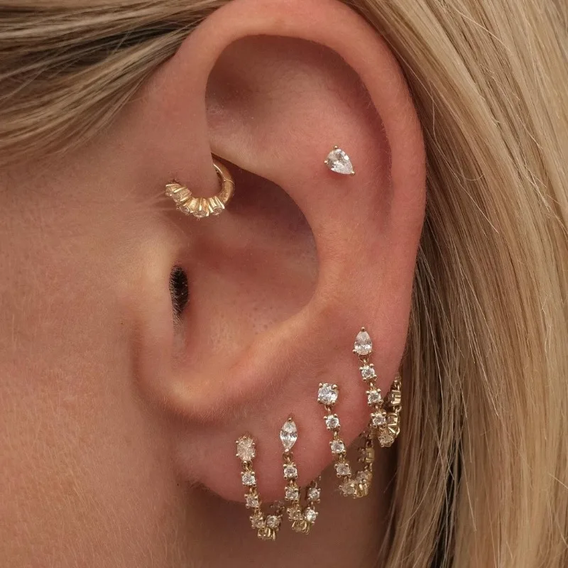 925 Sterling Silver Earrings Set for Women Teen Girls Fine 18K Real Gold Plated Galaxy Starlight Tassel Earring 6pcs Jewelry Set