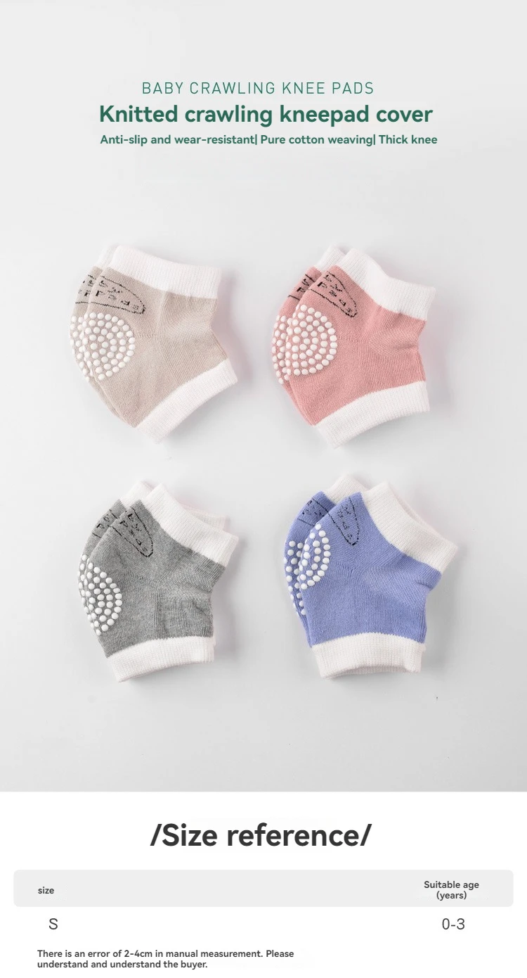Baby Crawling Knee Pads Breathable, Toddler Walking Anti-Fall, Infant 0-3 Years Old, Pure Cotton Anti-Collision Elbow Pads, Non-