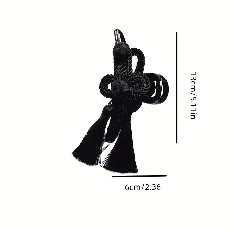 New Chinese Style Ancient Style Hand Woven Tassel Acrylic Clip Elegant Dignified Cheongsam Hanfu Braided Updo Hair Accessories