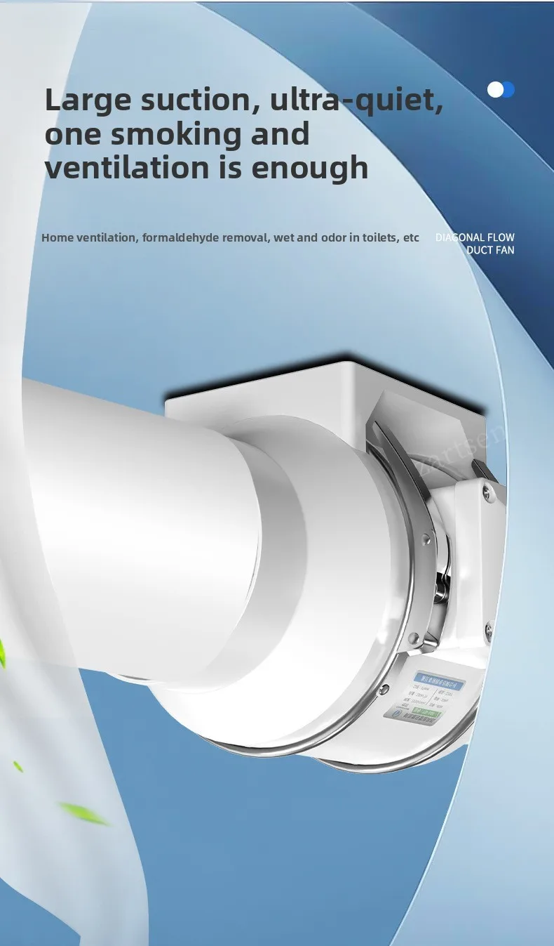 Exhaust Fan Home Mute Duct Fan Bathroom Exhaust Fan Ventilation Kitchen Bathroom Wall Mounted Pure Copper Motor