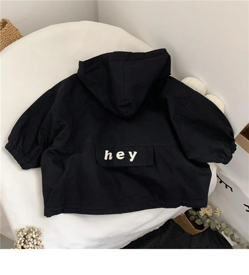 2 3 4 5 6 7 Years Spring Boys Jacket Letters Fashion Handsome Autumn Boys Windbreaker Coat Long Sleeves Hooded Zipper Outerwear