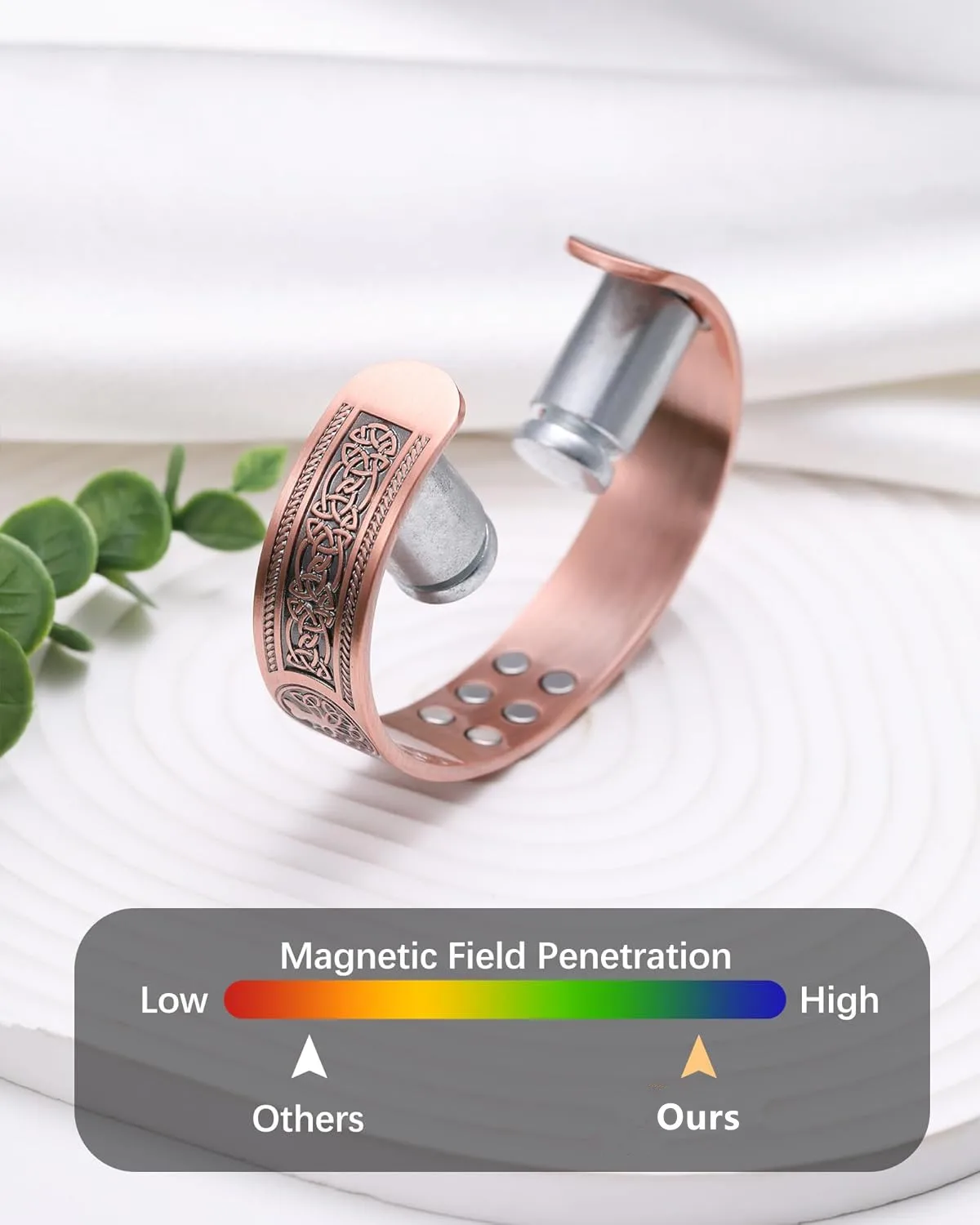 ARADOO Tree of Life Premium Copper Bracelet for Men Women with 18pcs Strength Magnetic Cuff Bangle Jewelry with Gift Box