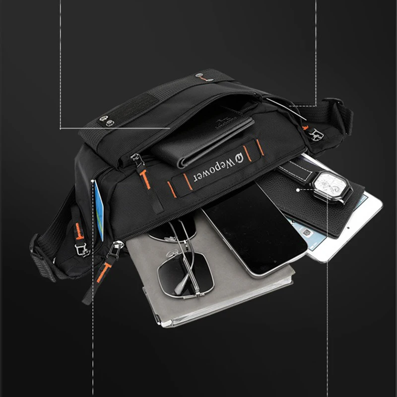 Men Waist Pack Belt Bag Cross Body Sling Chest Bags Commuter Outdoor Sports Travel Climb Nylon Male Shoulder Bum Hip Fanny Bags