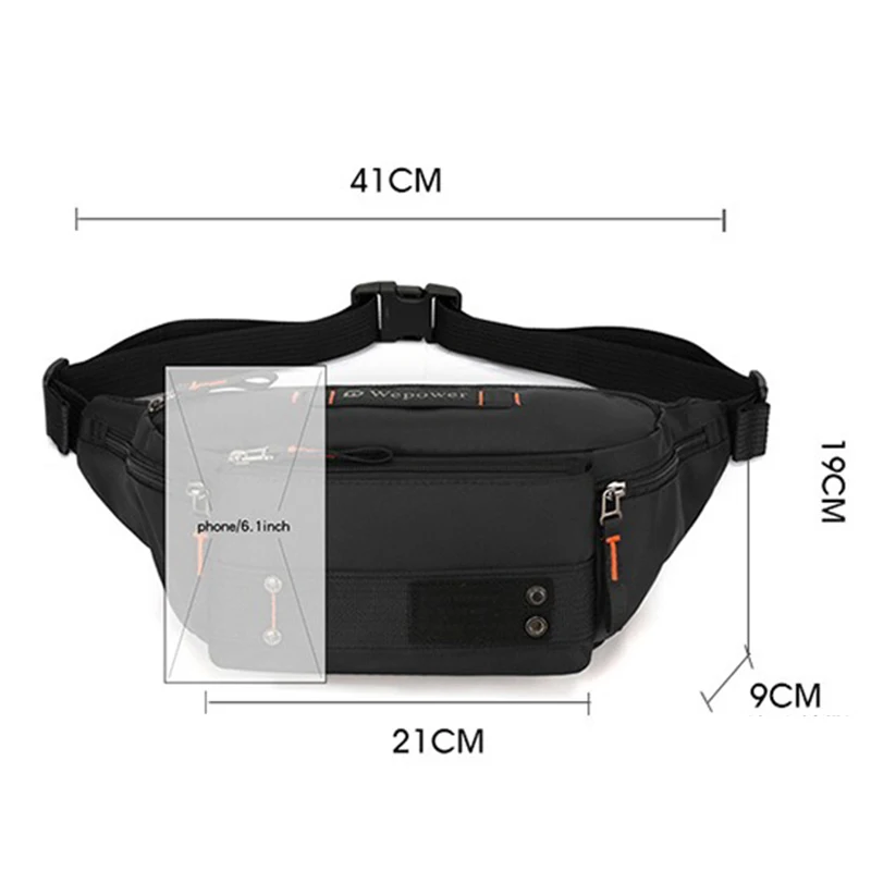 Men Waist Pack Belt Bag Cross Body Sling Chest Bags Commuter Outdoor Sports Travel Climb Nylon Male Shoulder Bum Hip Fanny Bags