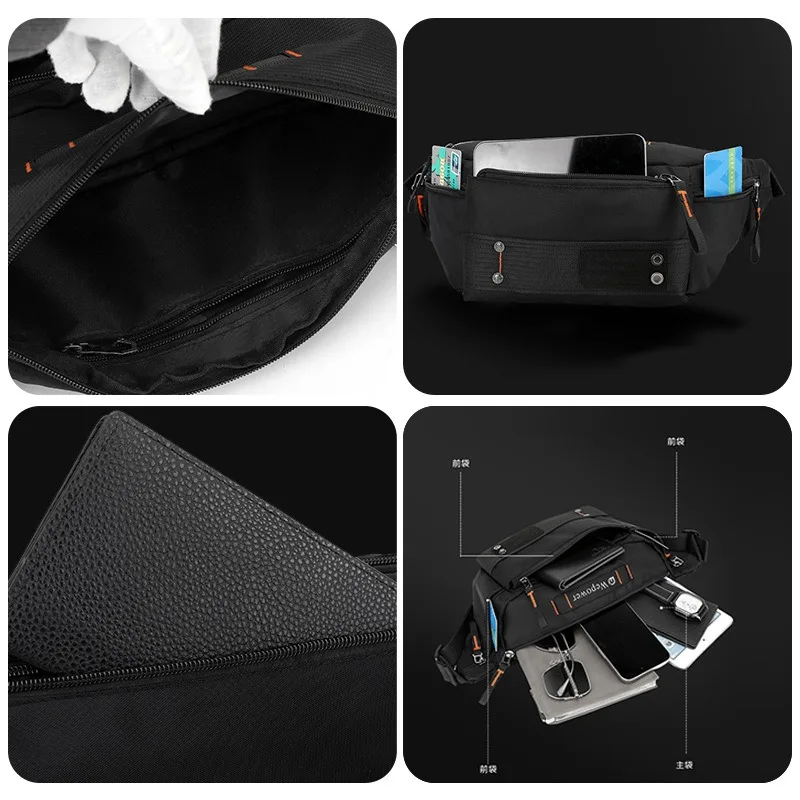 Men Waist Pack Belt Bag Cross Body Sling Chest Bags Commuter Outdoor Sports Travel Climb Nylon Male Shoulder Bum Hip Fanny Bags