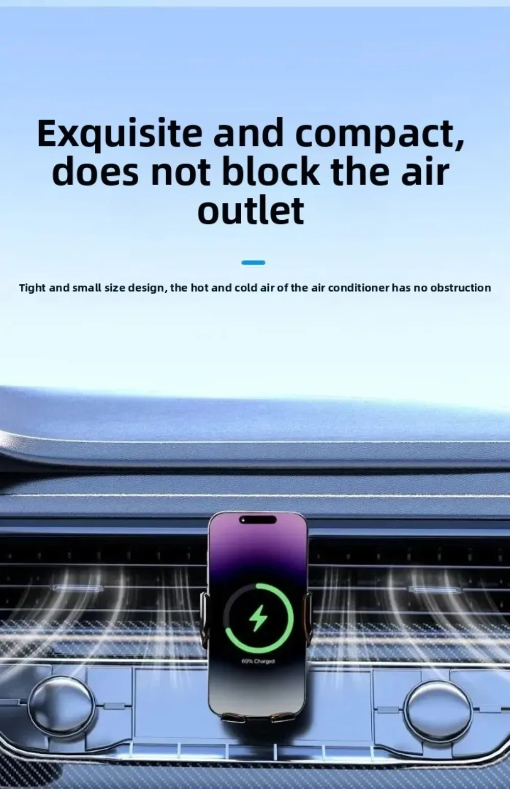 15W Car Wireless Charger 360° Rotation Air Vent Cellphone Bracket For iPhone 16 15 14 13 12 Samsung Xiaomi Fast Charging Station