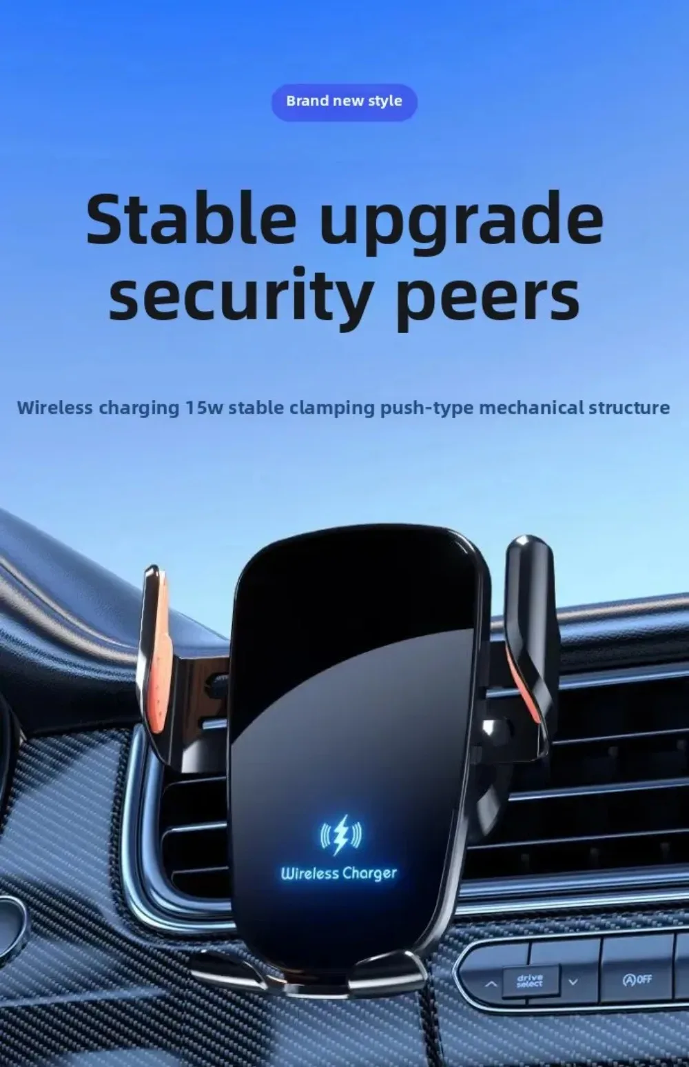 15W Car Wireless Charger 360° Rotation Air Vent Cellphone Bracket For iPhone 16 15 14 13 12 Samsung Xiaomi Fast Charging Station