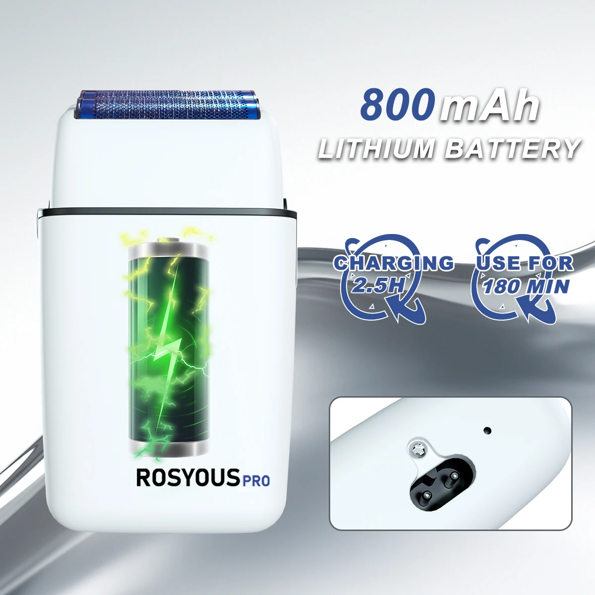 ROSYOUS RS620 Professional Shaver 10000RPM Double Foil for Men Beard Trimmer Professional Hair Cutting Machine