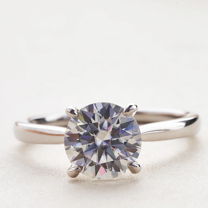 2 Carat Colorful Moissanite Rings D Color VVS Original Sterling Silver 925 Jewelry For Women Wedding Bands with Free Certificate