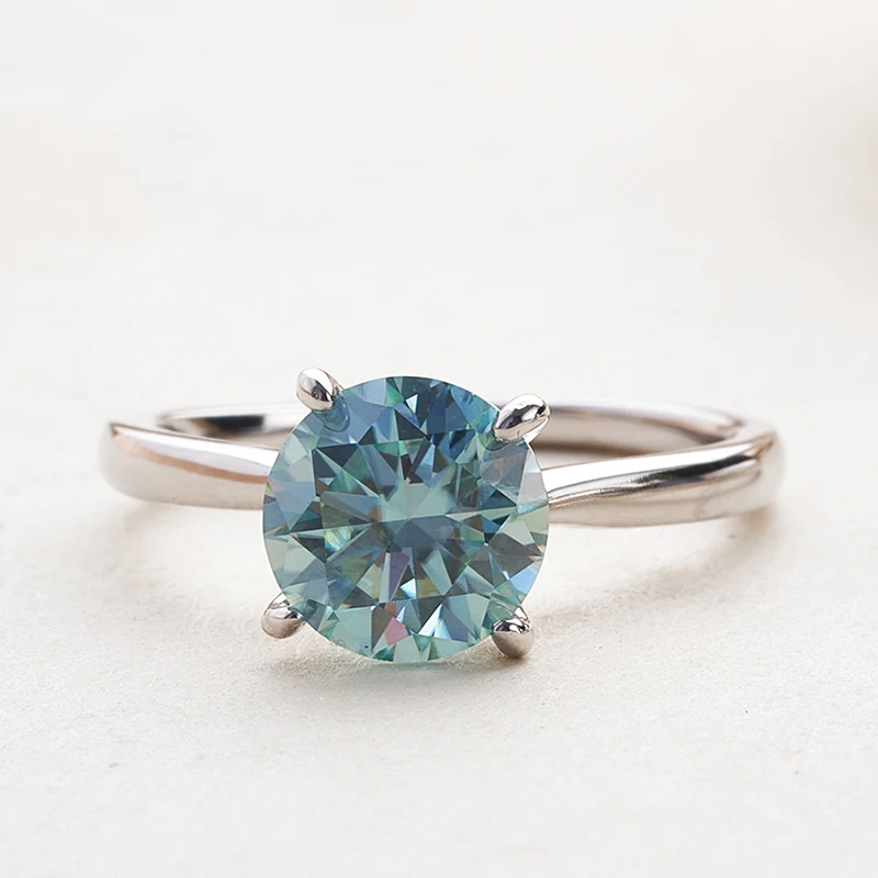 2 Carat Colorful Moissanite Rings D Color VVS Original Sterling Silver 925 Jewelry For Women Wedding Bands with Free Certificate