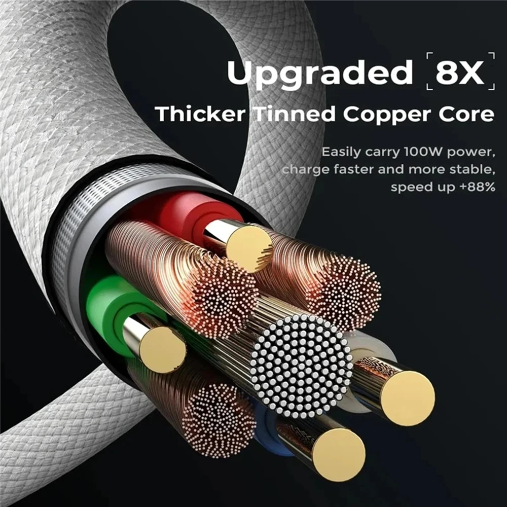 10 PCS 60W PD USB-C Fast Charging Braided Cable For iPhone 15 16 Pro Max Samsung Xiaomi Redmi POCO Type C Cables With Retail Box