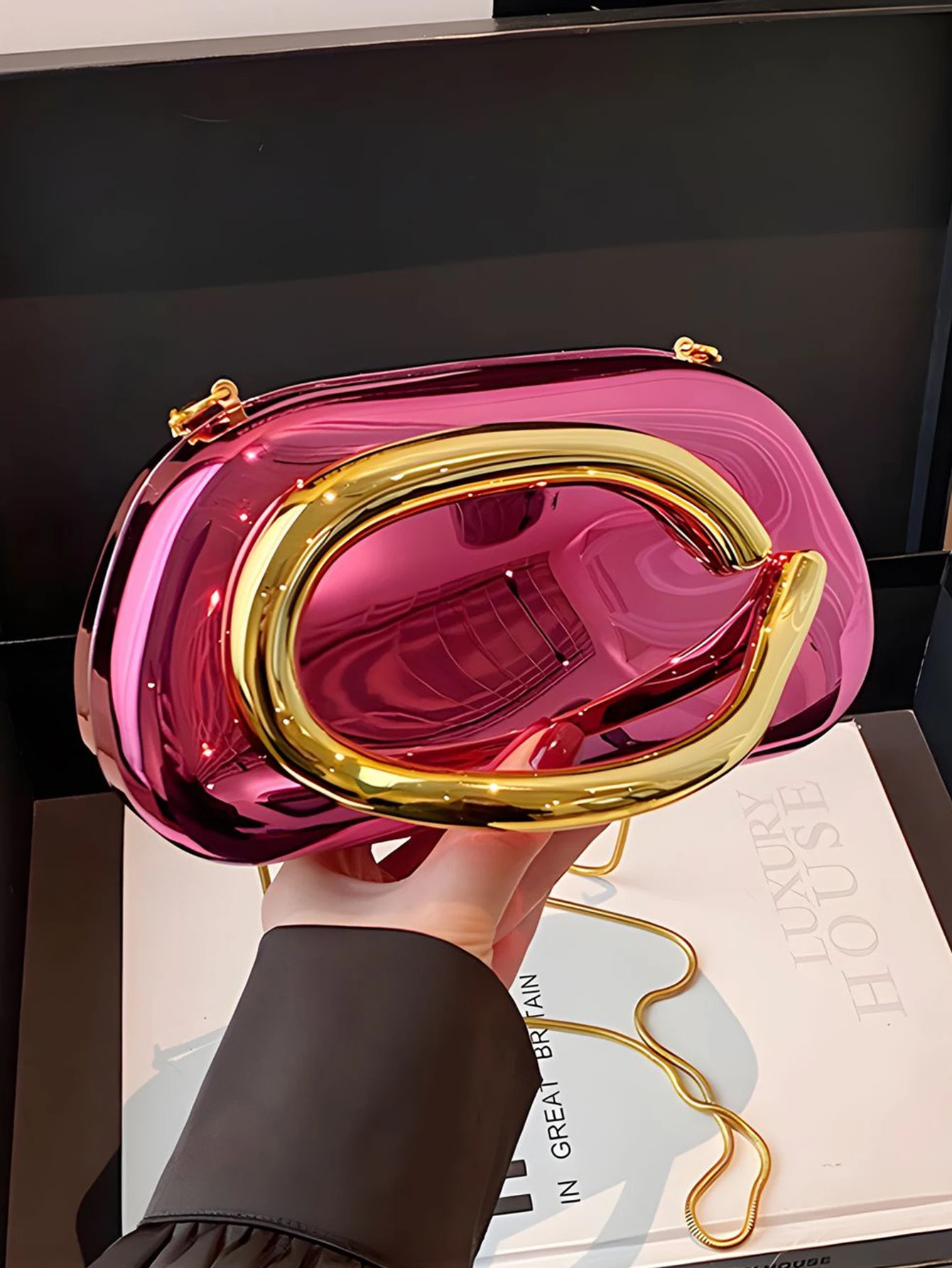Fashion Elegant Acrylic Box Shaped Crossbody Bags Women Evening Bags Party Cute Handbag Wedding Mini Wallet Banquet Clutch Bag