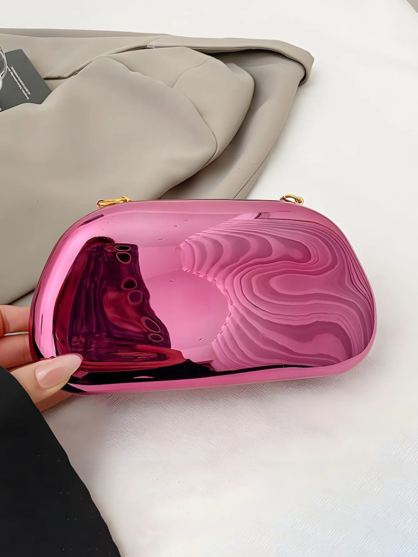 Fashion Elegant Acrylic Box Shaped Crossbody Bags Women Evening Bags Party Cute Handbag Wedding Mini Wallet Banquet Clutch Bag