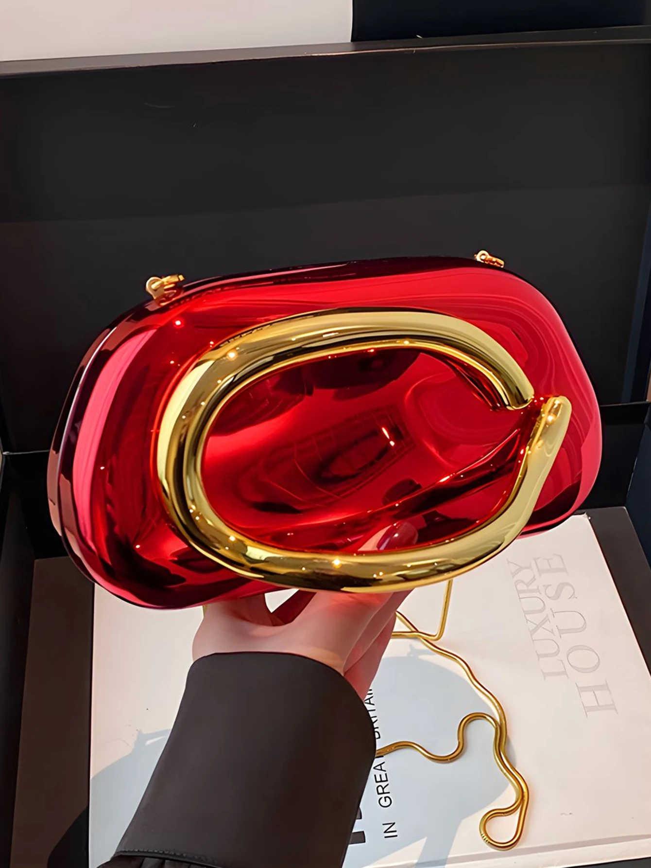 Fashion Elegant Acrylic Box Shaped Crossbody Bags Women Evening Bags Party Cute Handbag Wedding Mini Wallet Banquet Clutch Bag