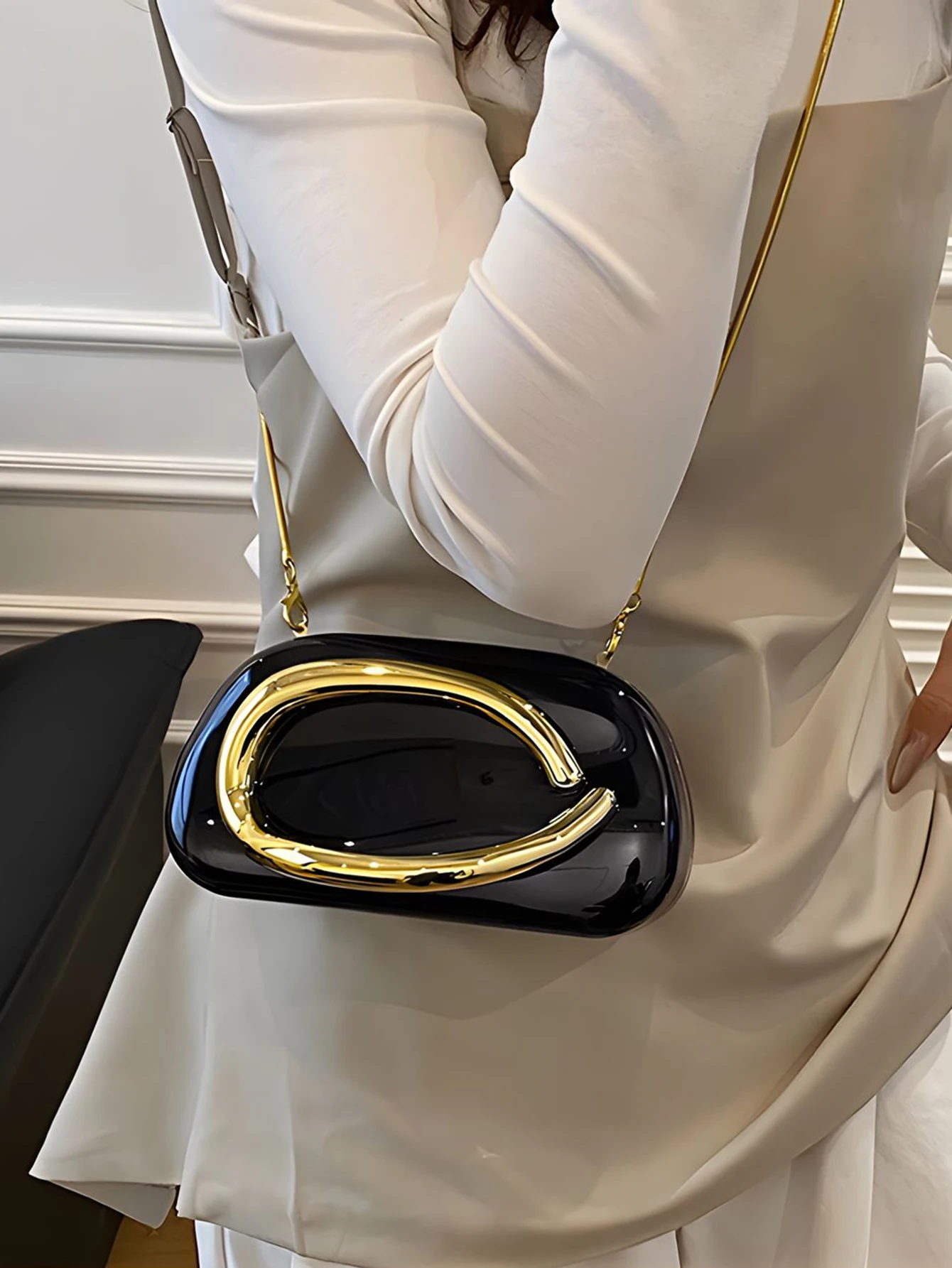 Fashion Elegant Acrylic Box Shaped Crossbody Bags Women Evening Bags Party Cute Handbag Wedding Mini Wallet Banquet Clutch Bag