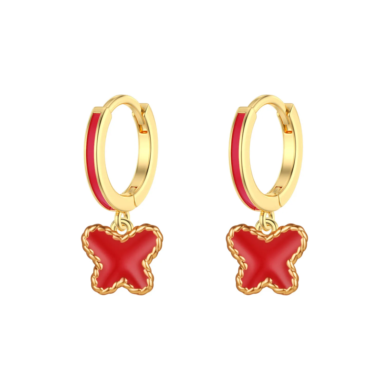 Small Cute Butterfly Dangle Earrings for Kids Girl Children Chic Sweetness Lovely Hoop Clip Earring Jewelry Gift