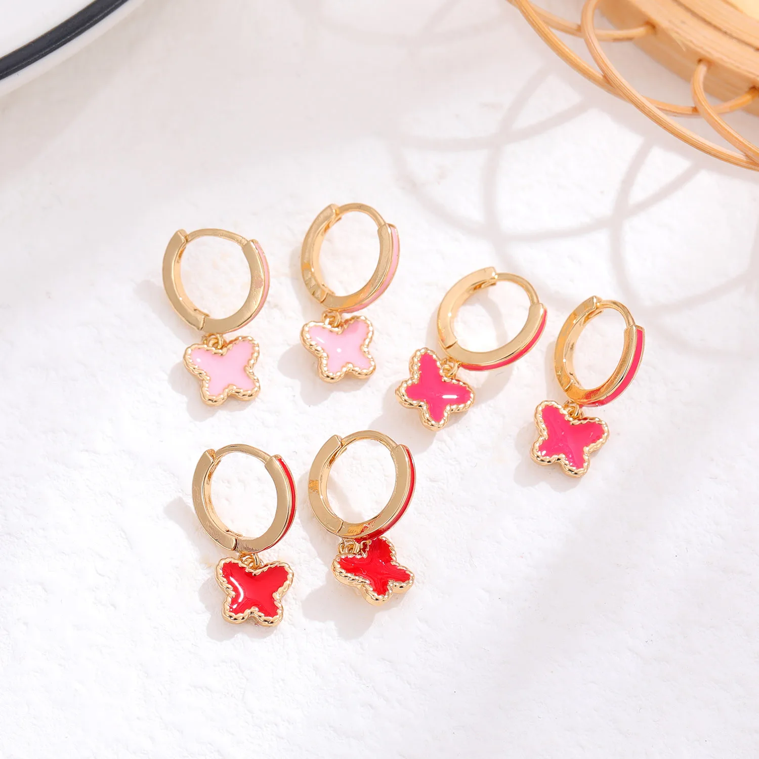 Small Cute Butterfly Dangle Earrings for Kids Girl Children Chic Sweetness Lovely Hoop Clip Earring Jewelry Gift
