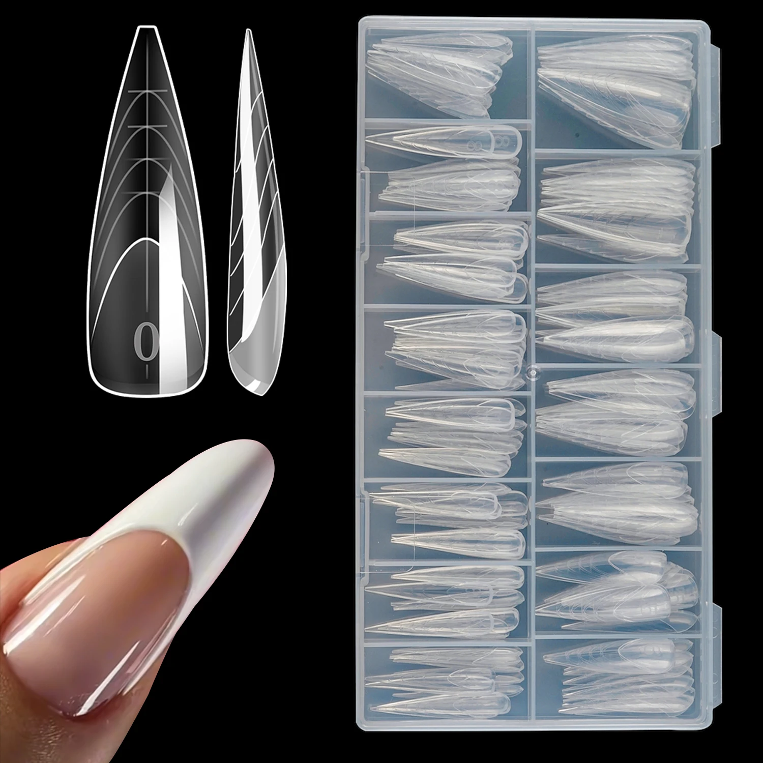 150pcs French Line Nail Form Insert Capsule Ongle Reverse Popits Dual Top Form Extended Nail Dual Form Tips for Salon