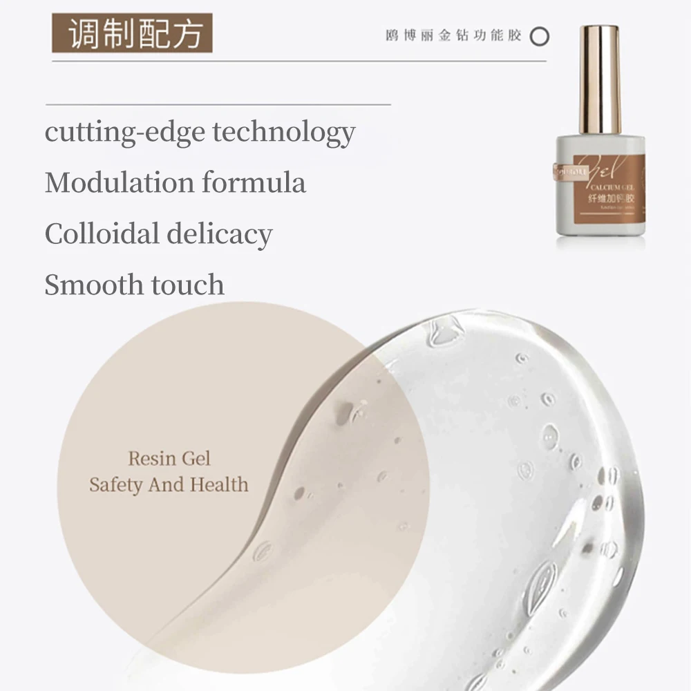 OUBOLI Super Diamond Base Coat UV Gel 15ml No Wipe Shiny Top Coat Clear Watercolor Soak Off UV LED Nail Gel Polish Function Gel