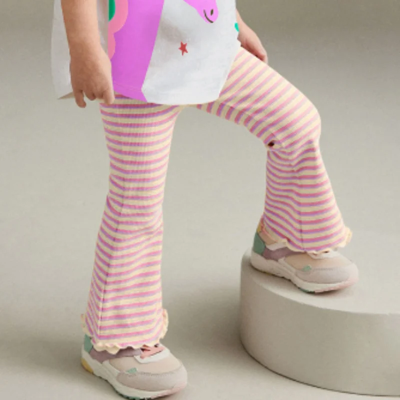 Jumping Meters 2-7T Flare Pants Printed Full Length Hot Selling Girls Leggings Pants Striped Pencil Pants Autumn Kids Trousers