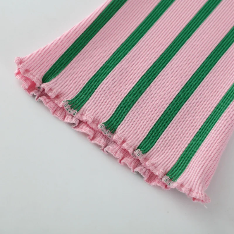 Jumping Meters 2-7T Flare Pants Printed Full Length Hot Selling Girls Leggings Pants Striped Pencil Pants Autumn Kids Trousers