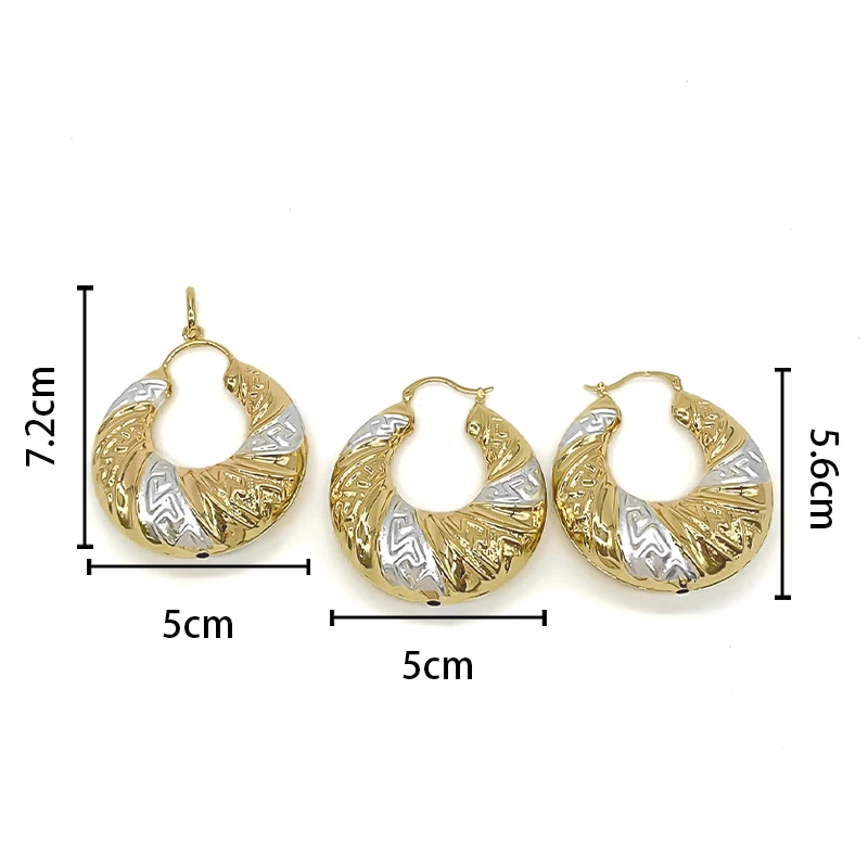 Popular African 18K Gold Plated Copper Jewelry Set for Women Earrings Pendant Necklace Brazilian Bridal Wedding Party Gifts