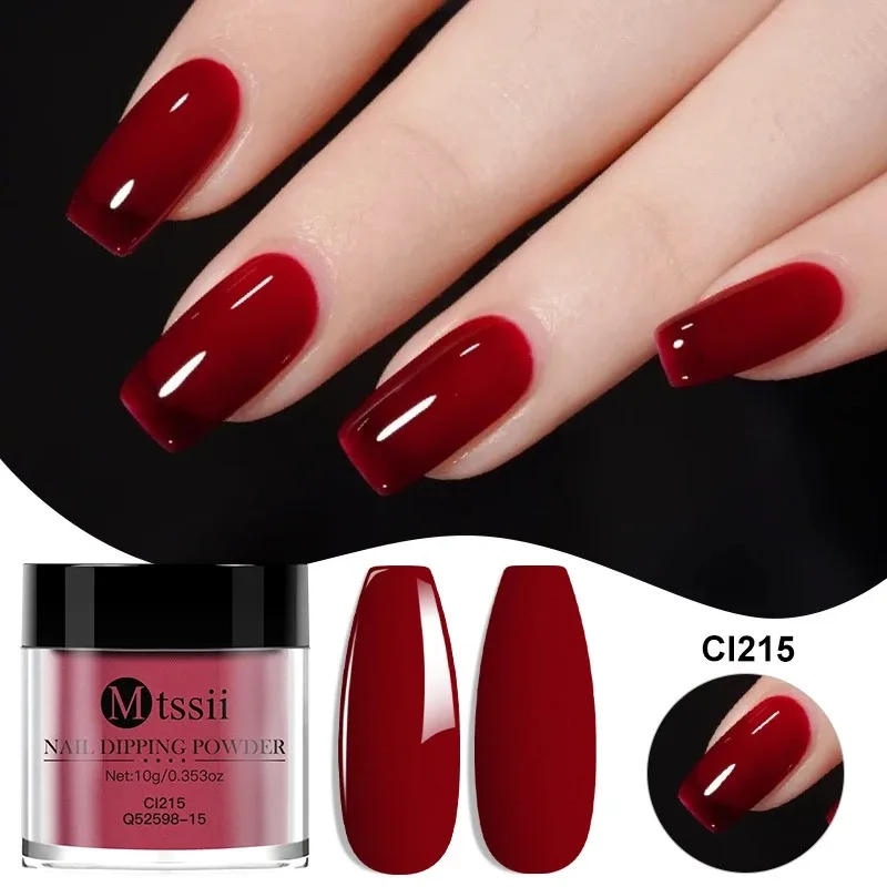 10pcs/set Nail Dipping Powder Natural Dry No Lamp Cure DIY Nail Art Decoration Pigment Dust Glitter Long Lasting Nail Supplies