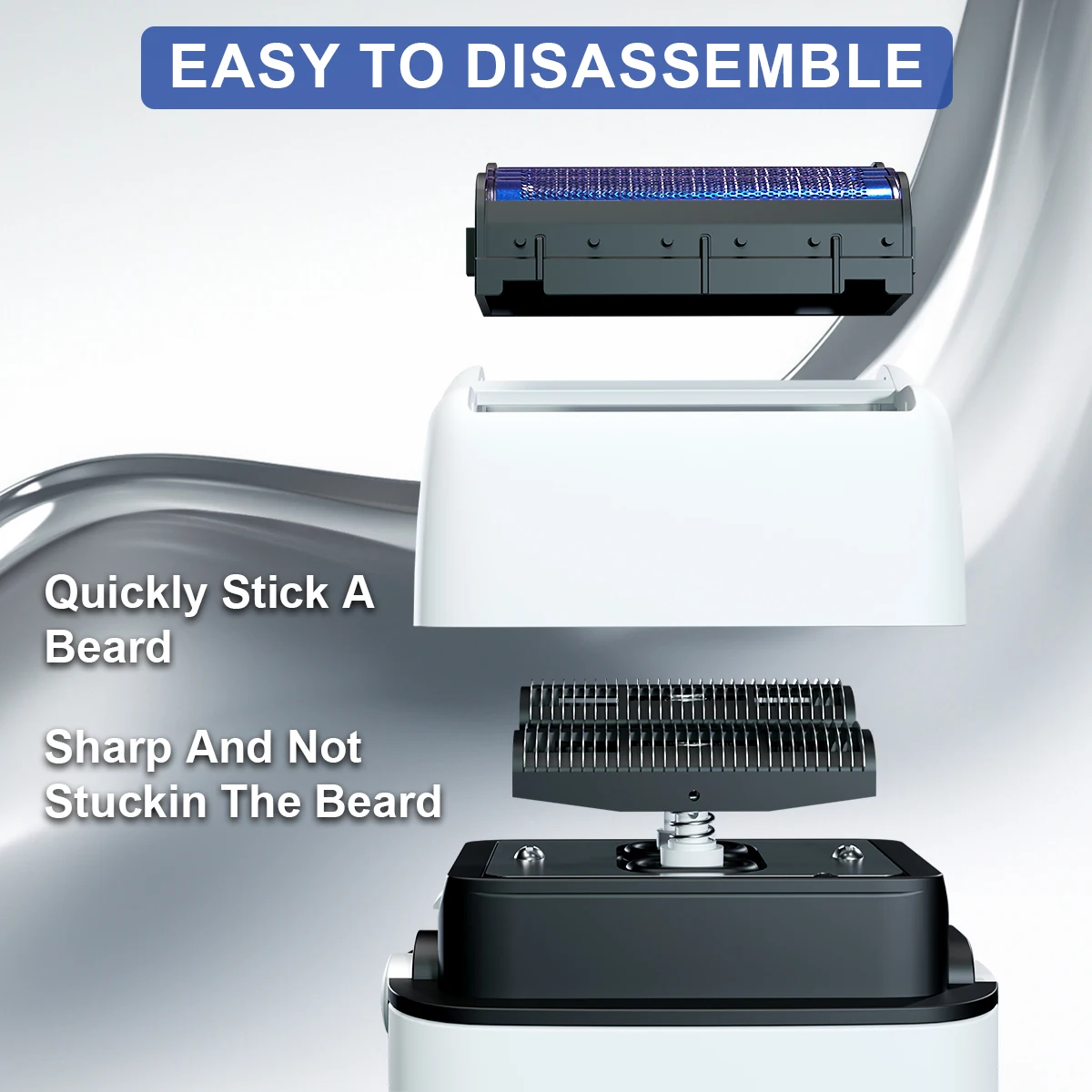 ROSYOUS RS620 Men's Shaving Machine 10000RPM Double Foil Blue Hypoallergenic Knife Net Electric Beard Trimmer Barber Shop