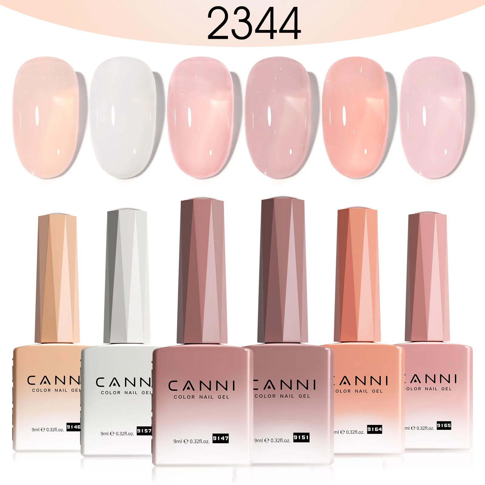 CANNI HEMA Free TPO Free Quick Glitter Jelly Builder UV Extension Constuction Self Levelling Soak Off UV LED Gel Nail Polish 9ml