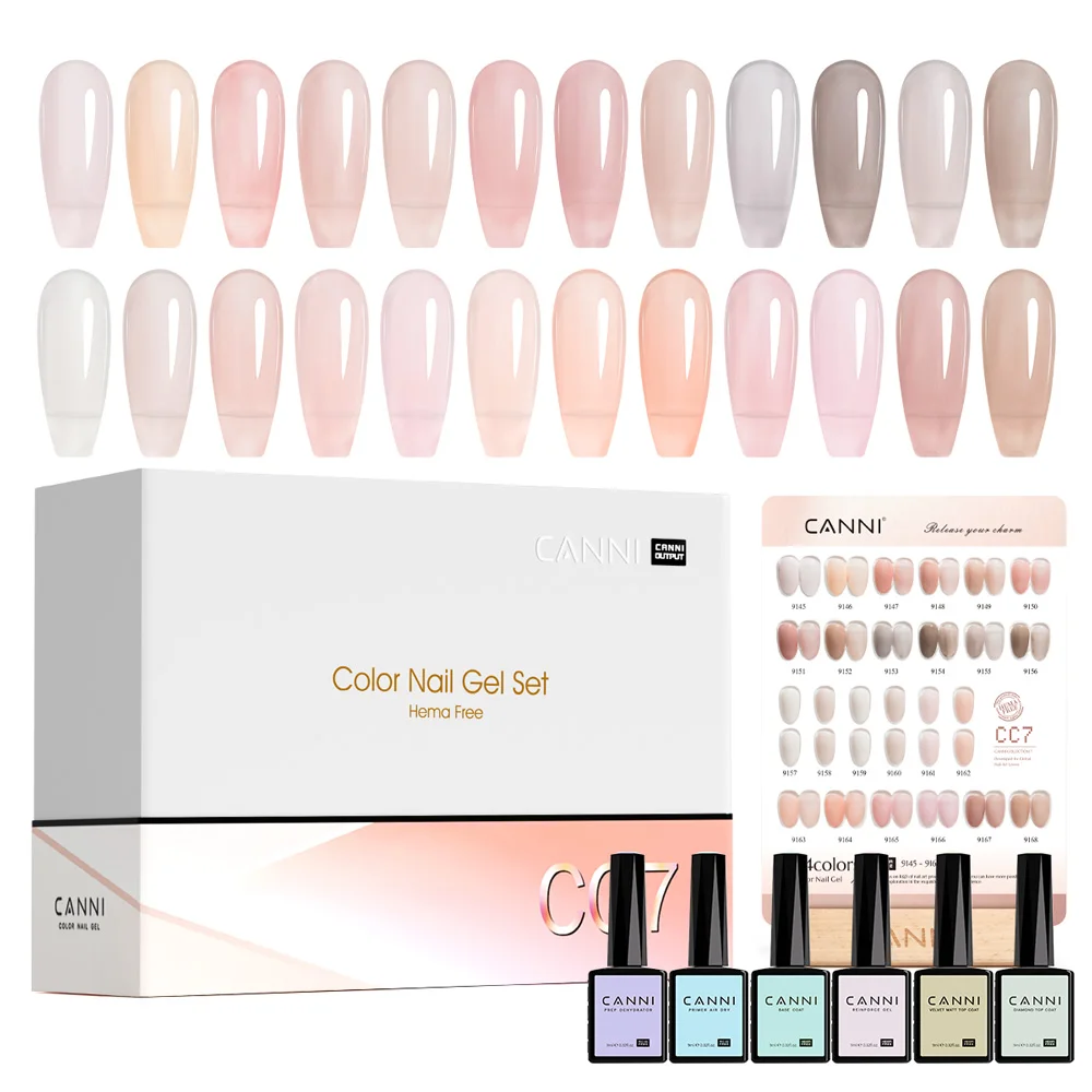 CANNI HEMA Free TPO Free Quick Glitter Jelly Builder UV Extension Constuction Self Levelling Soak Off UV LED Gel Nail Polish 9ml