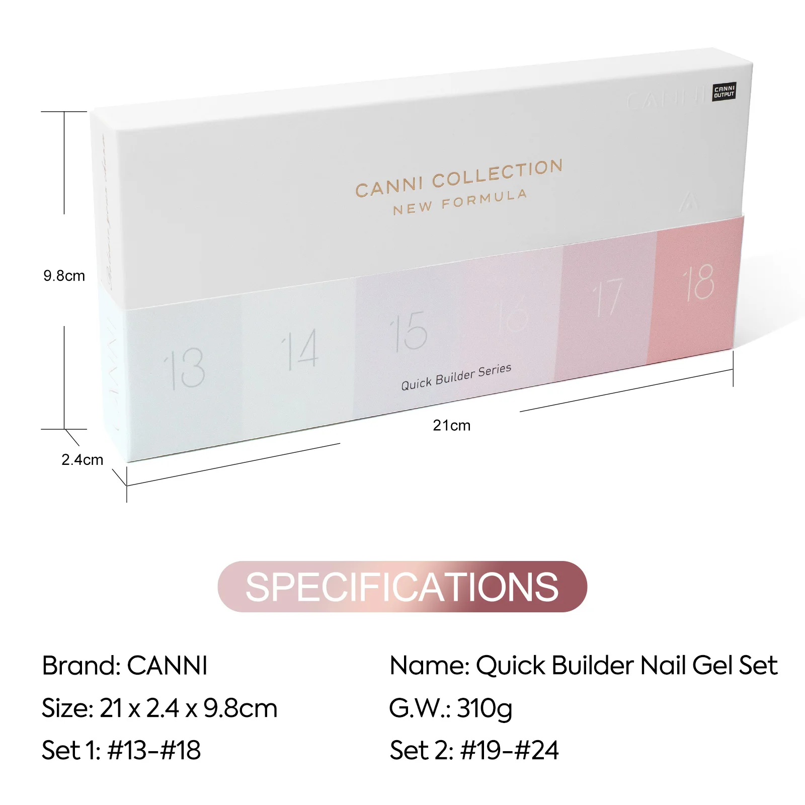 CANNI HEMA Free TPO Free Quick Glitter Jelly Builder UV Extension Constuction Self Levelling Soak Off UV LED Gel Nail Polish 9ml