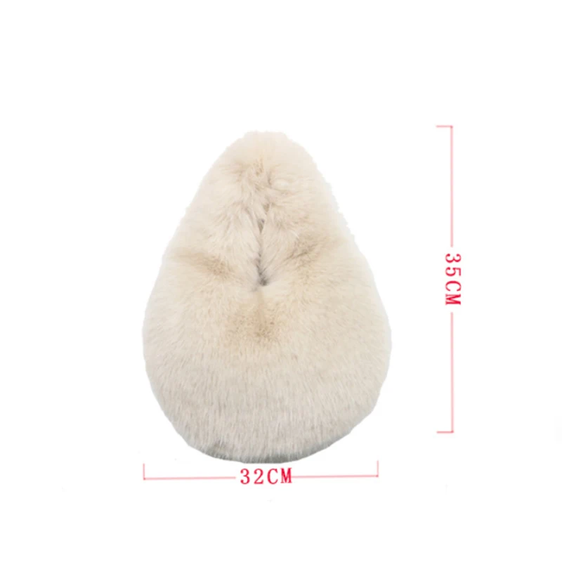 Winter Shoulder Bags Casual Furry for Women Solid Color Soft Plush Ladies Clutch Purse Handbags Lightweight Female Hobos Bag