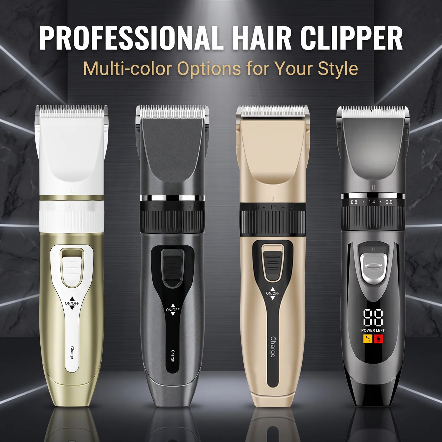 Professional Electric Hair Clipper Set, Low-Noise Long-Lasting Hair Trimmer, USB Rechargeable Grooming Kit for Home Use
