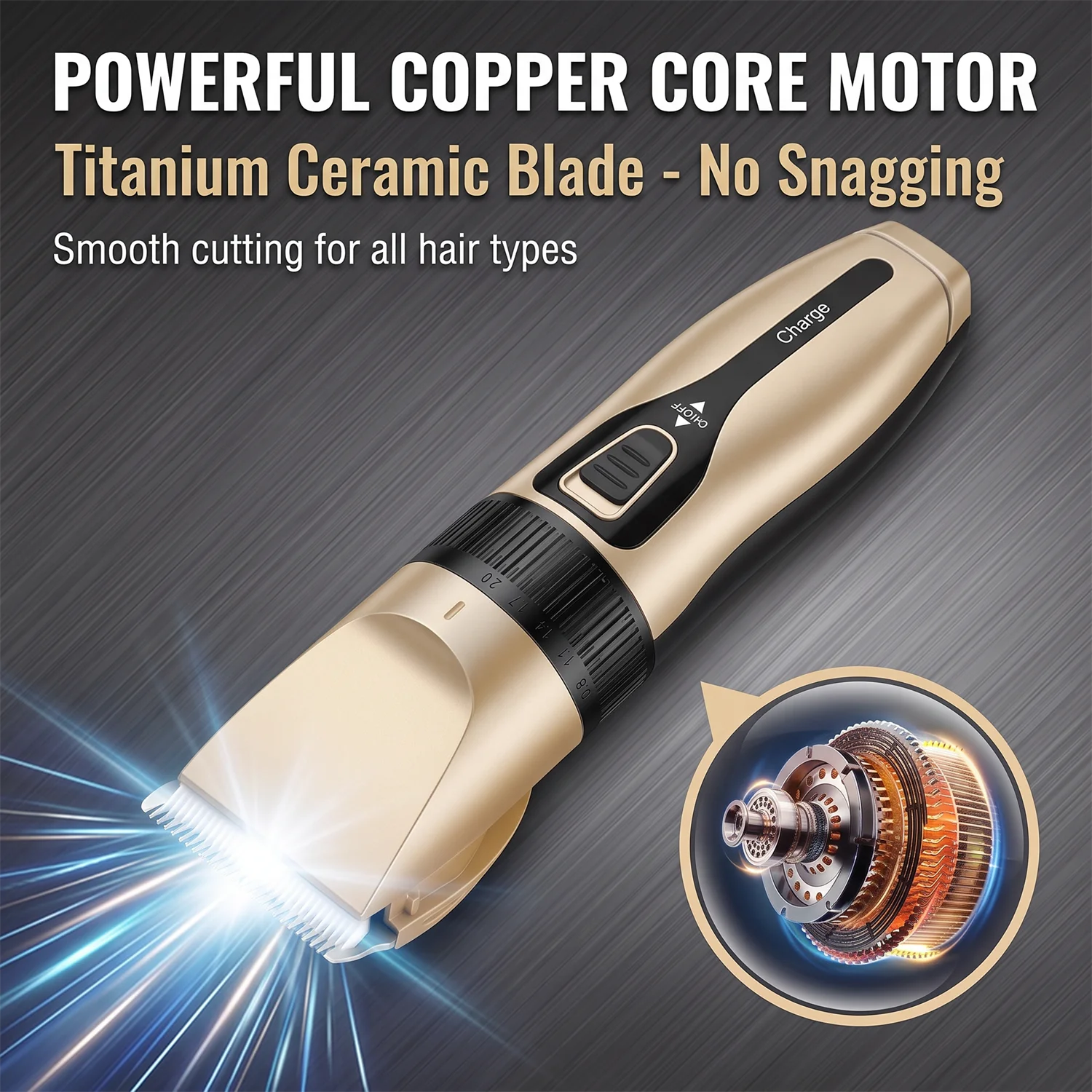 Professional Electric Hair Clipper Set, Low-Noise Long-Lasting Hair Trimmer, USB Rechargeable Grooming Kit for Home Use