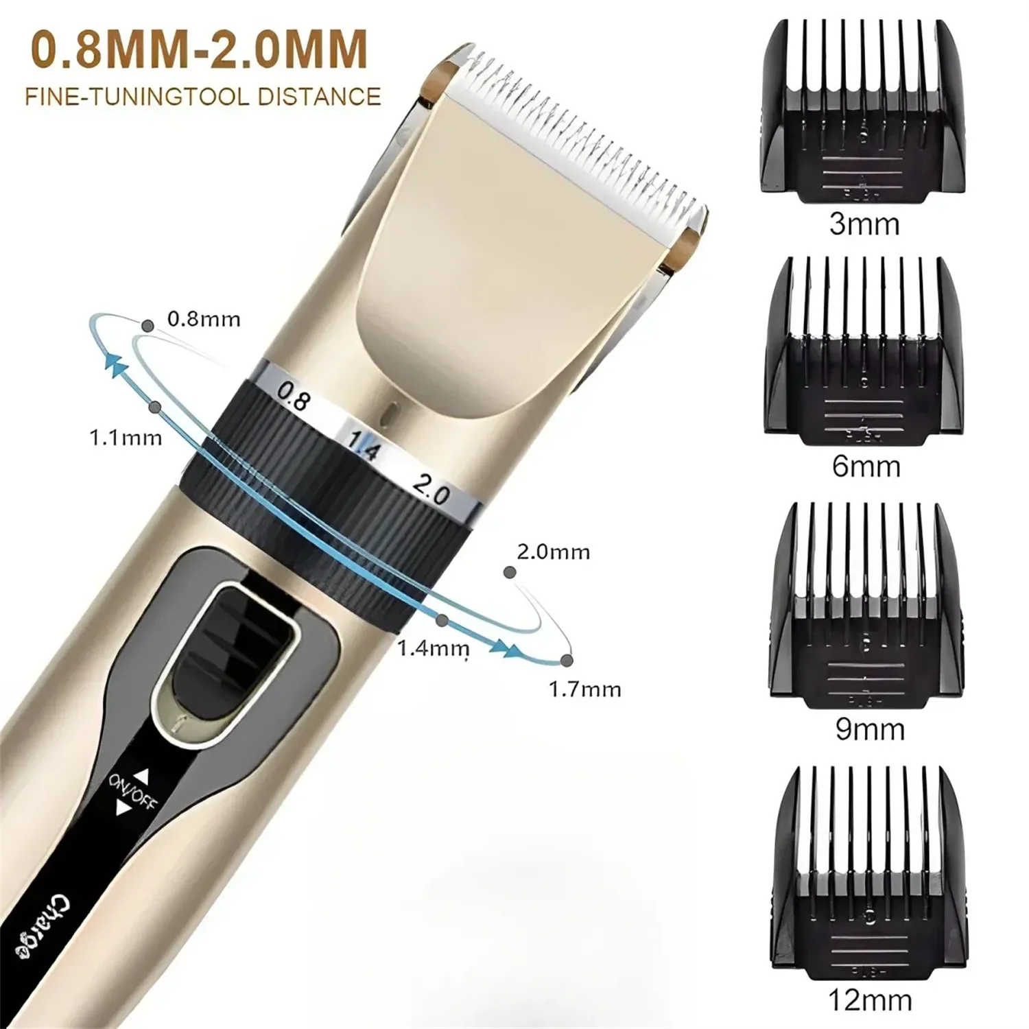 Professional Electric Hair Clipper Set, Low-Noise Long-Lasting Hair Trimmer, USB Rechargeable Grooming Kit for Home Use