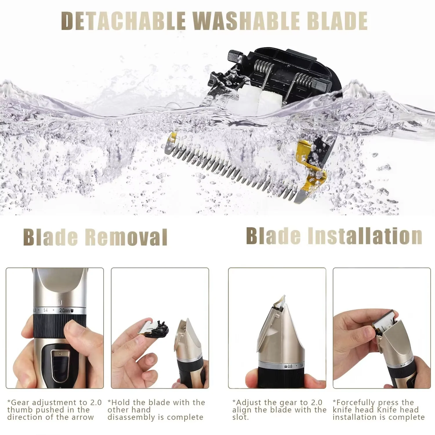 Professional Electric Hair Clipper Set, Low-Noise Long-Lasting Hair Trimmer, USB Rechargeable Grooming Kit for Home Use