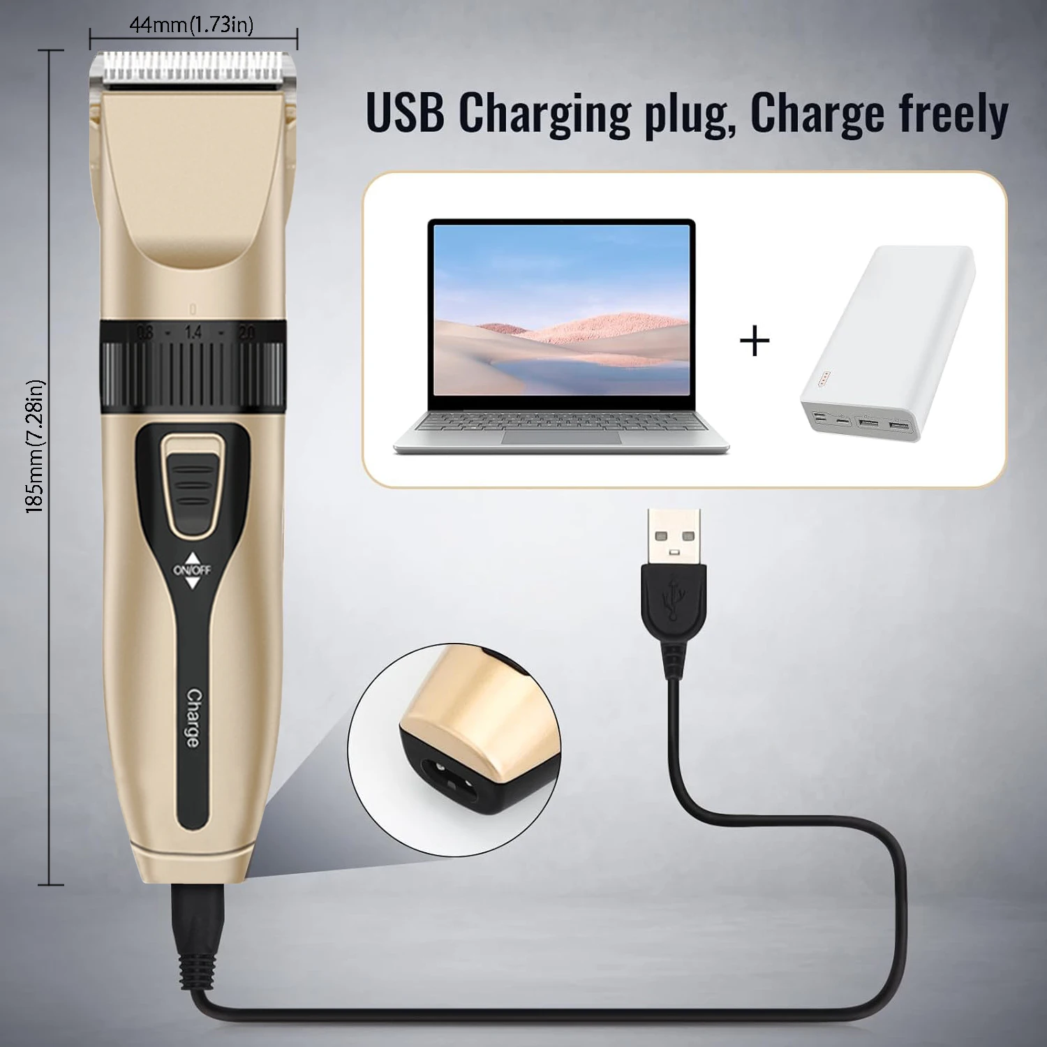 Professional Electric Hair Clipper Set, Low-Noise Long-Lasting Hair Trimmer, USB Rechargeable Grooming Kit for Home Use