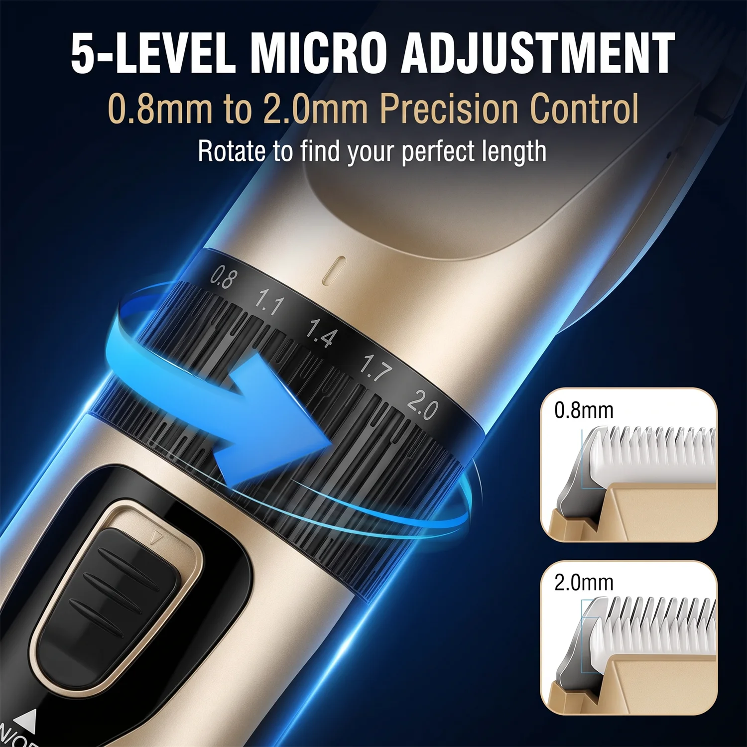 Professional Electric Hair Clipper Set, Low-Noise Long-Lasting Hair Trimmer, USB Rechargeable Grooming Kit for Home Use