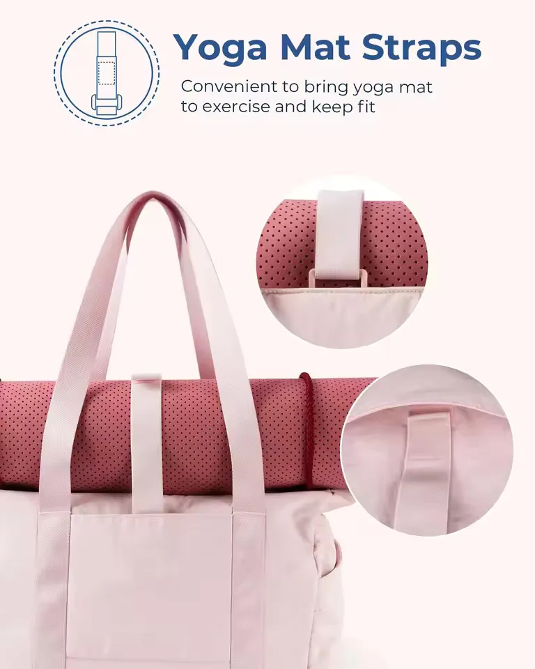 Women Travel Tote Bag University Laptop Travel Tote diaper Gym Yoga Bag Shoulder Bag Yoga Mat Buckle for Sports College Work