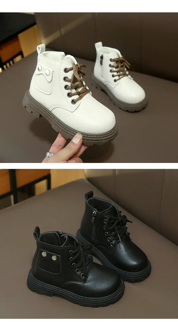 2025 Spring Autumn Winter Ankle Boots Light Girl Platform Shoes Burgundy Beige Black Boys Short Boots Super Cozy Shoes