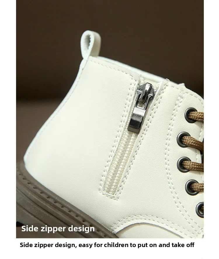 2025 Spring Autumn Winter Ankle Boots Light Girl Platform Shoes Burgundy Beige Black Boys Short Boots Super Cozy Shoes