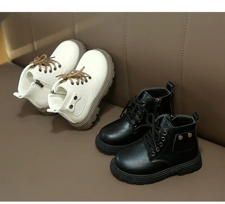 2025 Spring Autumn Winter Ankle Boots Light Girl Platform Shoes Burgundy Beige Black Boys Short Boots Super Cozy Shoes
