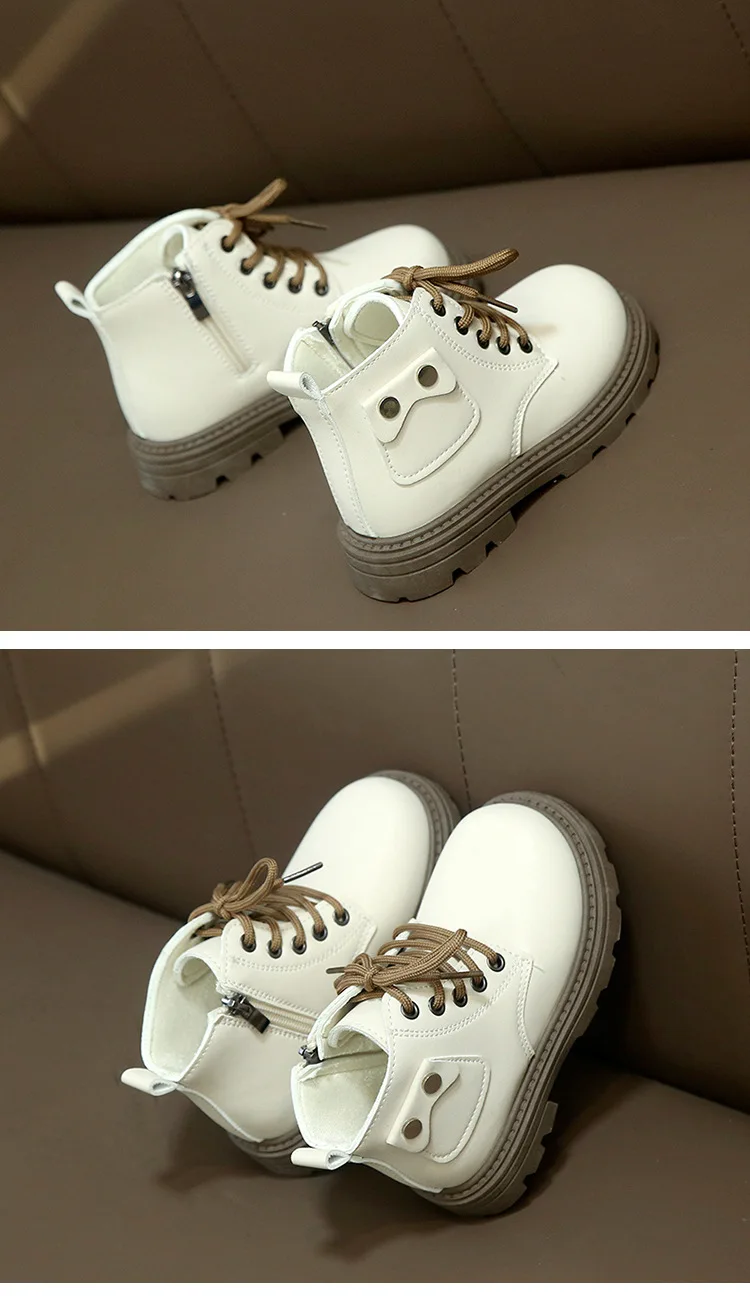 2025 Spring Autumn Winter Ankle Boots Light Girl Platform Shoes Burgundy Beige Black Boys Short Boots Super Cozy Shoes