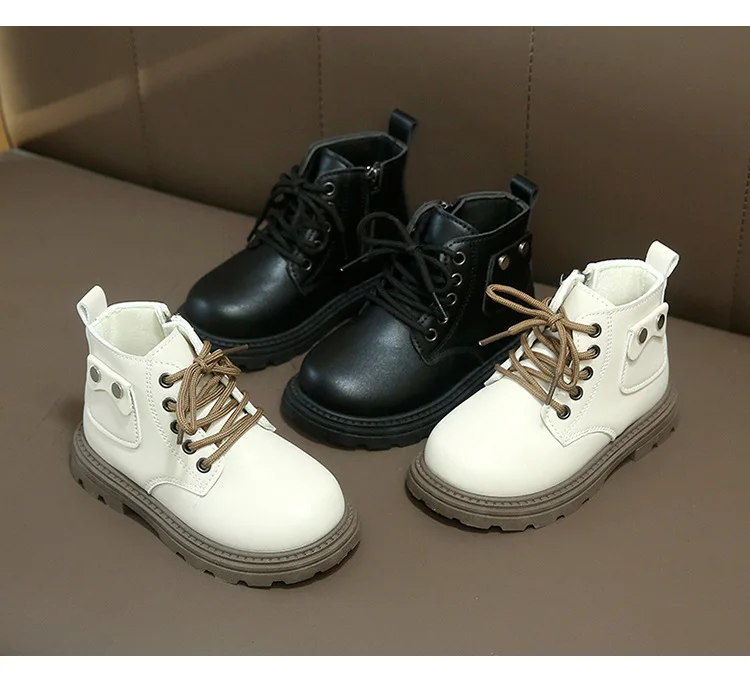 2025 Spring Autumn Winter Ankle Boots Light Girl Platform Shoes Burgundy Beige Black Boys Short Boots Super Cozy Shoes
