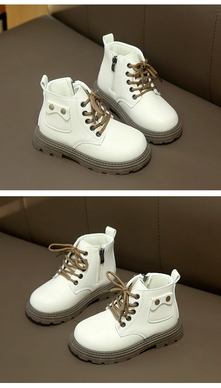 2025 Spring Autumn Winter Ankle Boots Light Girl Platform Shoes Burgundy Beige Black Boys Short Boots Super Cozy Shoes